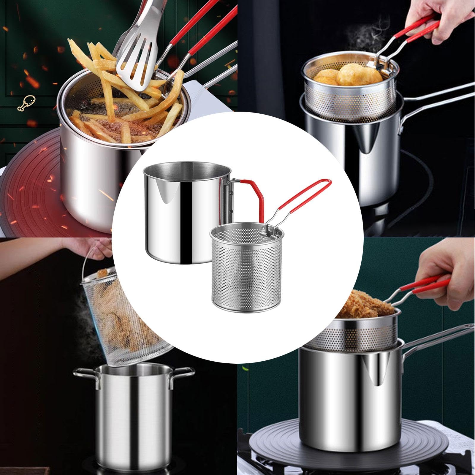 Sharplace Pentola per Friggere con Filtrante, Accessori Da Cucina, Pentole Resistenti per Uso Domestico, Pratiche E Multiuso con Manico, Style a Basket