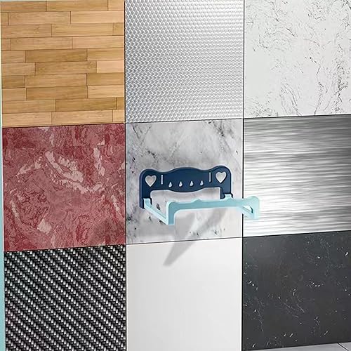 Miniatura 6 de Organizadores de estantes de baño montados en la pared sin perforar para toallas y artículos de tocador, fácil instalación adhesiva