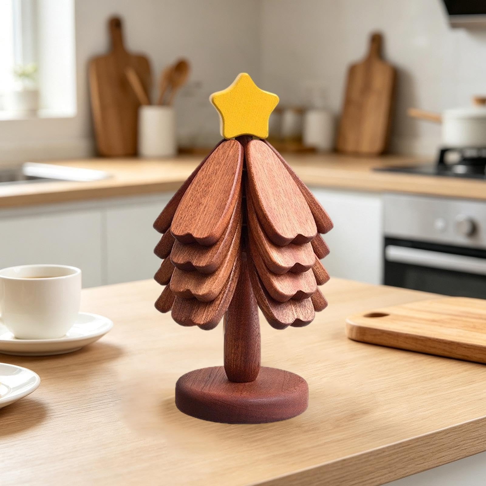 sous-Verres en Bois pour Arbre de Noël, sous-Verres Pliables résistants