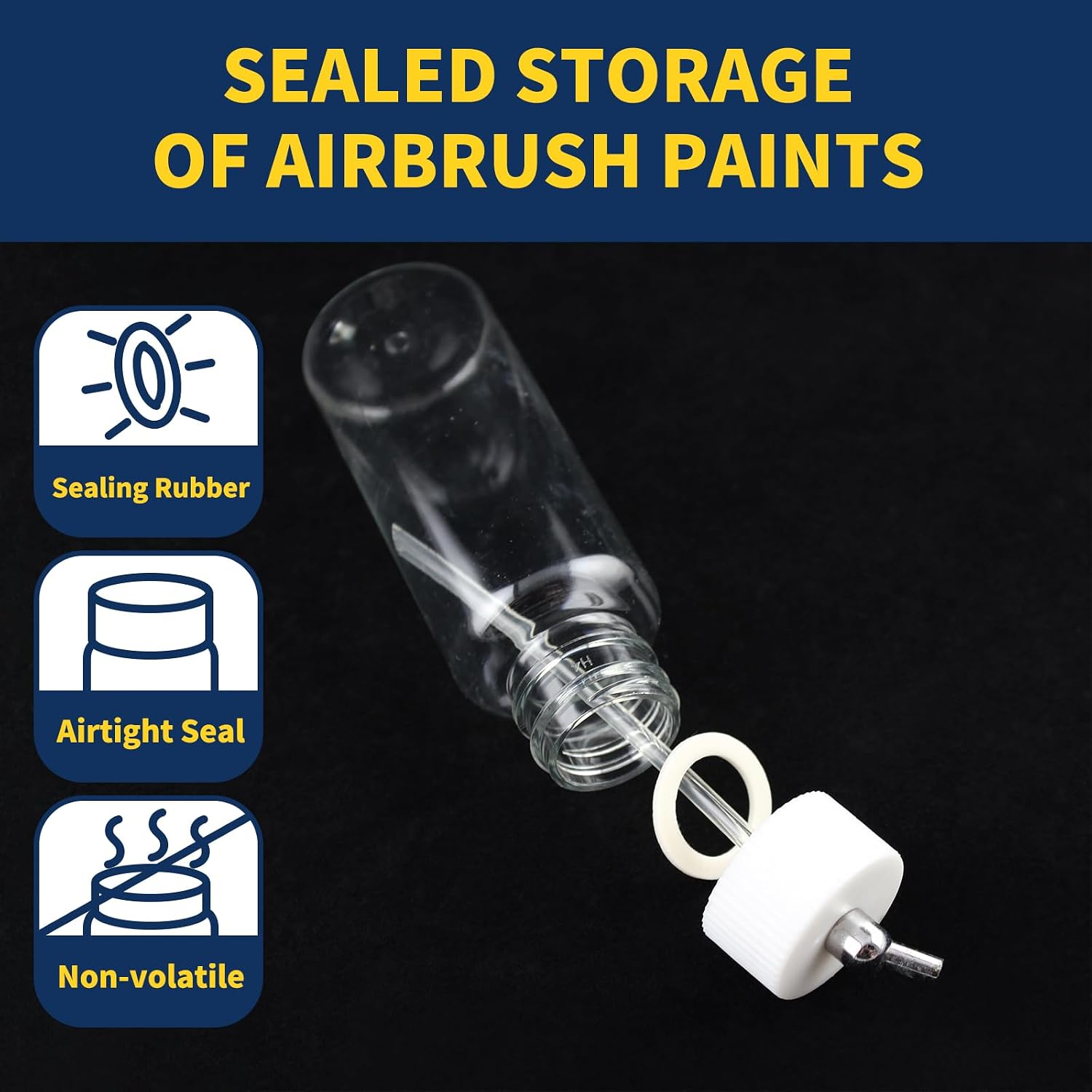 OPHIR Airbrush Bottle Set, 80CC Plastic Bottles for Dual Action Air Brush image 4