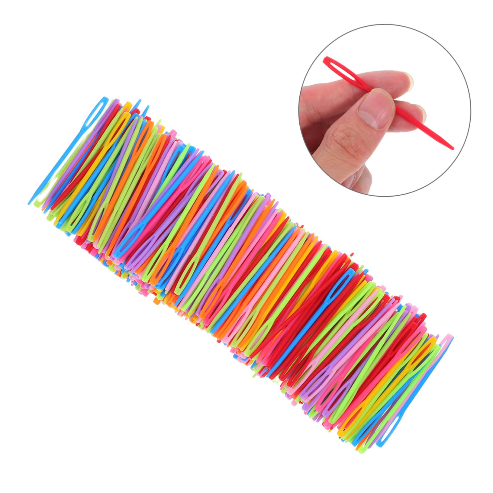 POPETPOP 2000 Piezas Agujas de Coser de Ojos Grandes Unidades de Plástico Coloridas para Manualidades para Coser Mano Agujas Gruesas de Seguridad para Tejer Lana Herramientas para Aprender