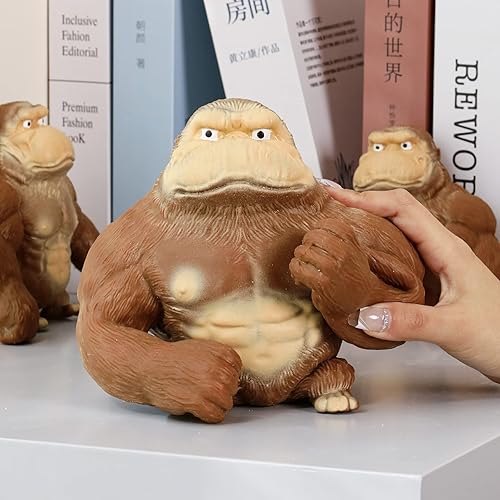 Miniatura 2 de Gorila de goma elástica rellena de arena, muñeca de descompresión suave, mono esponjoso, juguete de descompresión elástico de alta elasticidad para