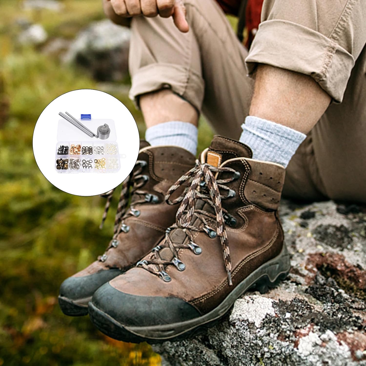 Uonlytech Copper U Shaped Buckle Shoelace Hook Set for DIY Rope Repair