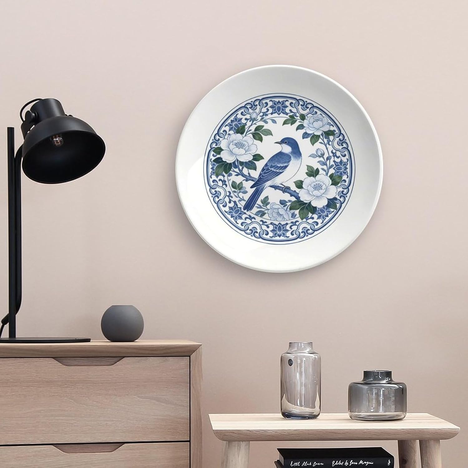 Chinese Style Blue And White Pattern-Q2 Bone China Decorative Plate, 10inch Wall Art Home Decor