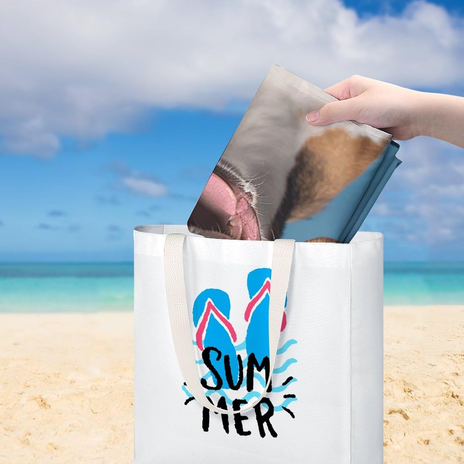 Swimming Towel, Dog Looking at Camera Printed Fashion Towel,Portable Towel,Durable Towel