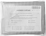 Black and Grey Shower Curtain, Shower Curtain for Men Bathroom White Neutral Stripes Polyester Fabric 12 Hooks 72 x 72 Inches