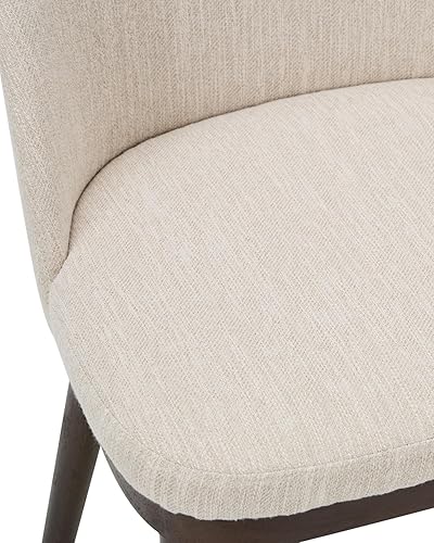 Miniatura 8 de Juego de 2 sillas de comedor tapizadas, modernas sillas de comedor, sillas de cocina de restaurante con respaldo medio con patas de madera, color