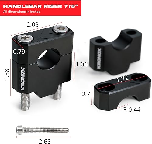 Miniatura 6 de KRONOX Elevadores de manillar de motocicleta de alta calidad, fabricados con aleación de aluminio CNC, elevador de manillar duradero en acabado