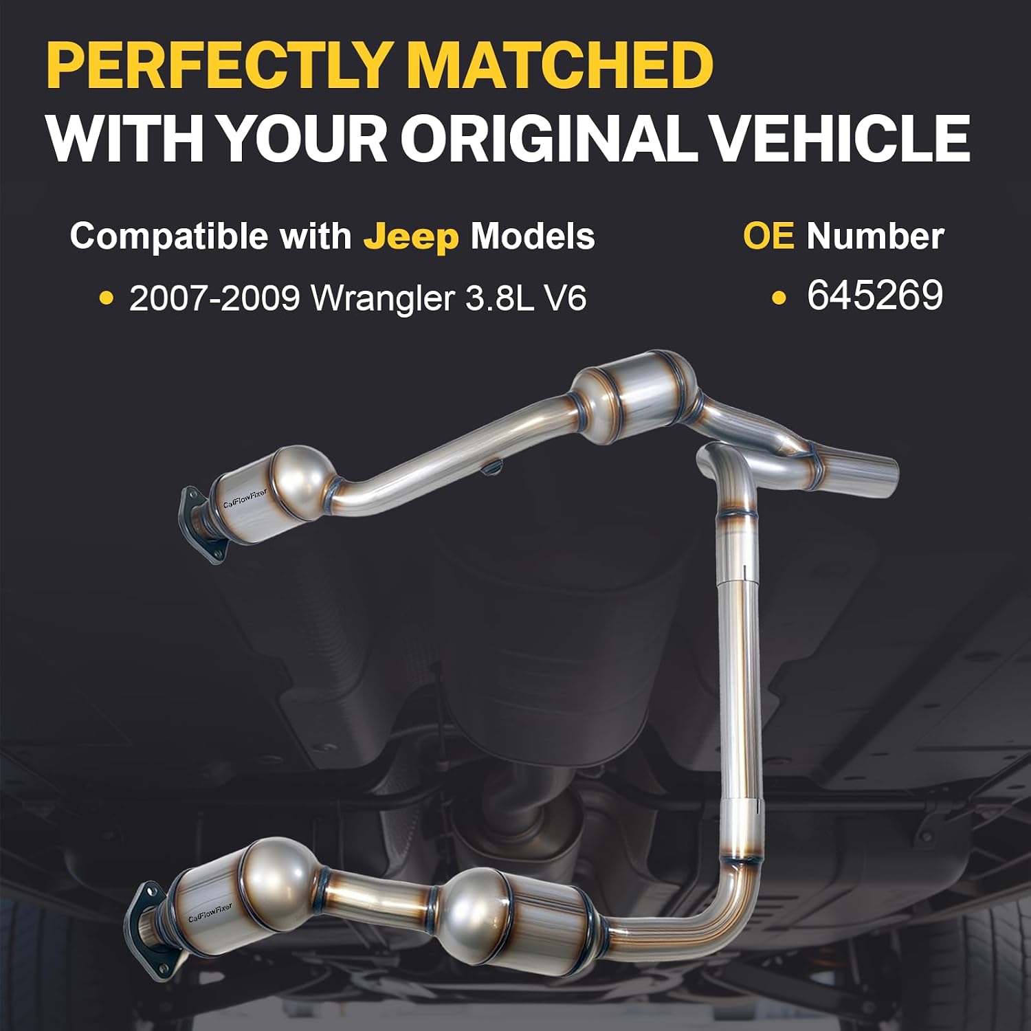 Catalytic Converter Compatible with 2007 2008 2009 Jeep Wrangler V6 3.8L Catalytic Convertor EPA Compliant 645269