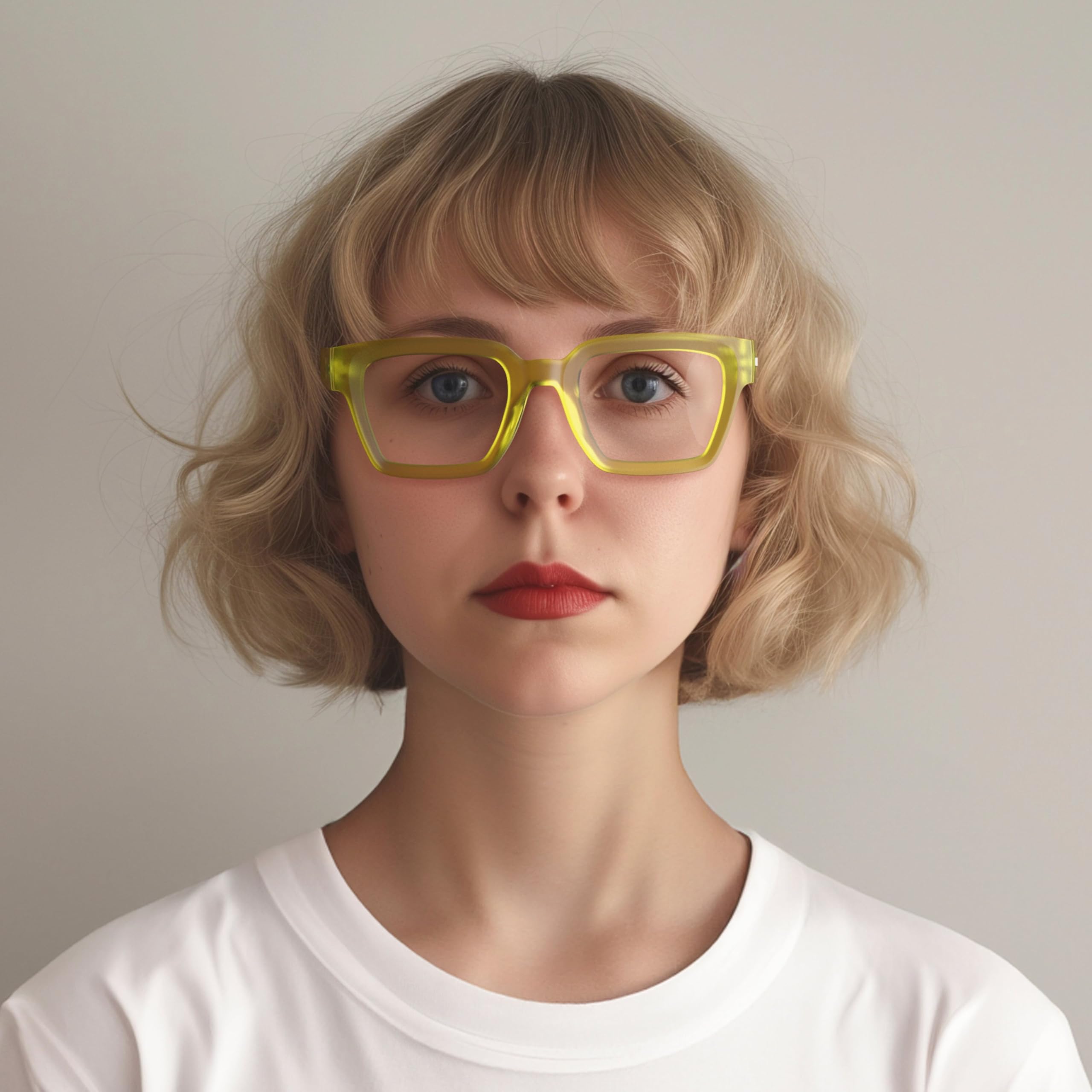 LONDON MOLE® Phoenix large oversized reading glasses, Rubberised Fluorescent Transparent Yellow, 147 mm x 51 mm - Image 2