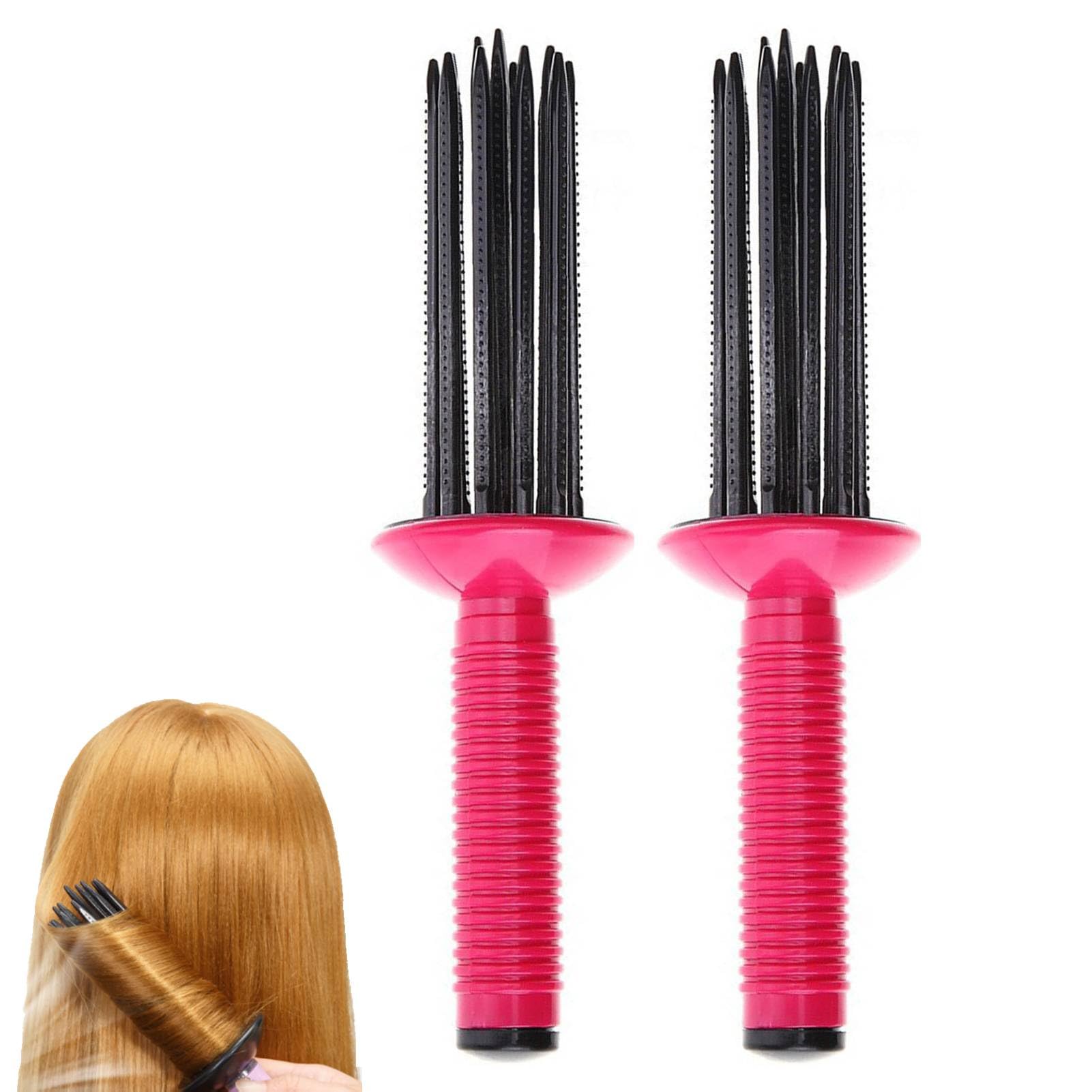 Fluffy Curling Roll Comb, Resin Not Harm Hair Scalp Curling Comb Rod Curling Hair Brush for Styling Short Medium Long Length Hair