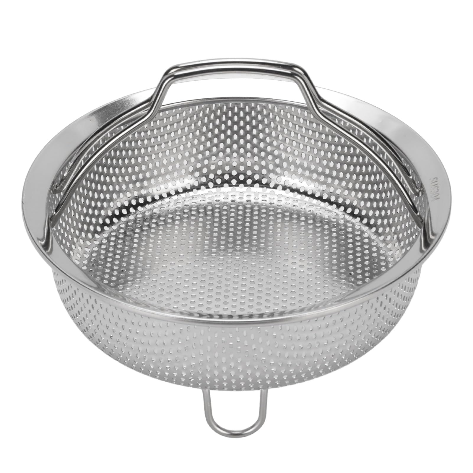 Cestello per Vapore con Manico Pieghevole, Cestello da in Acciaio Inox Forato con Piedini Rialzati per Pentola a Vapore, Riso, Friggitrice (medio)