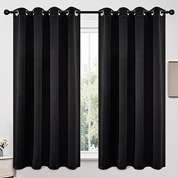 Joydeco 黑色遮光窗帘 63英寸 2件套