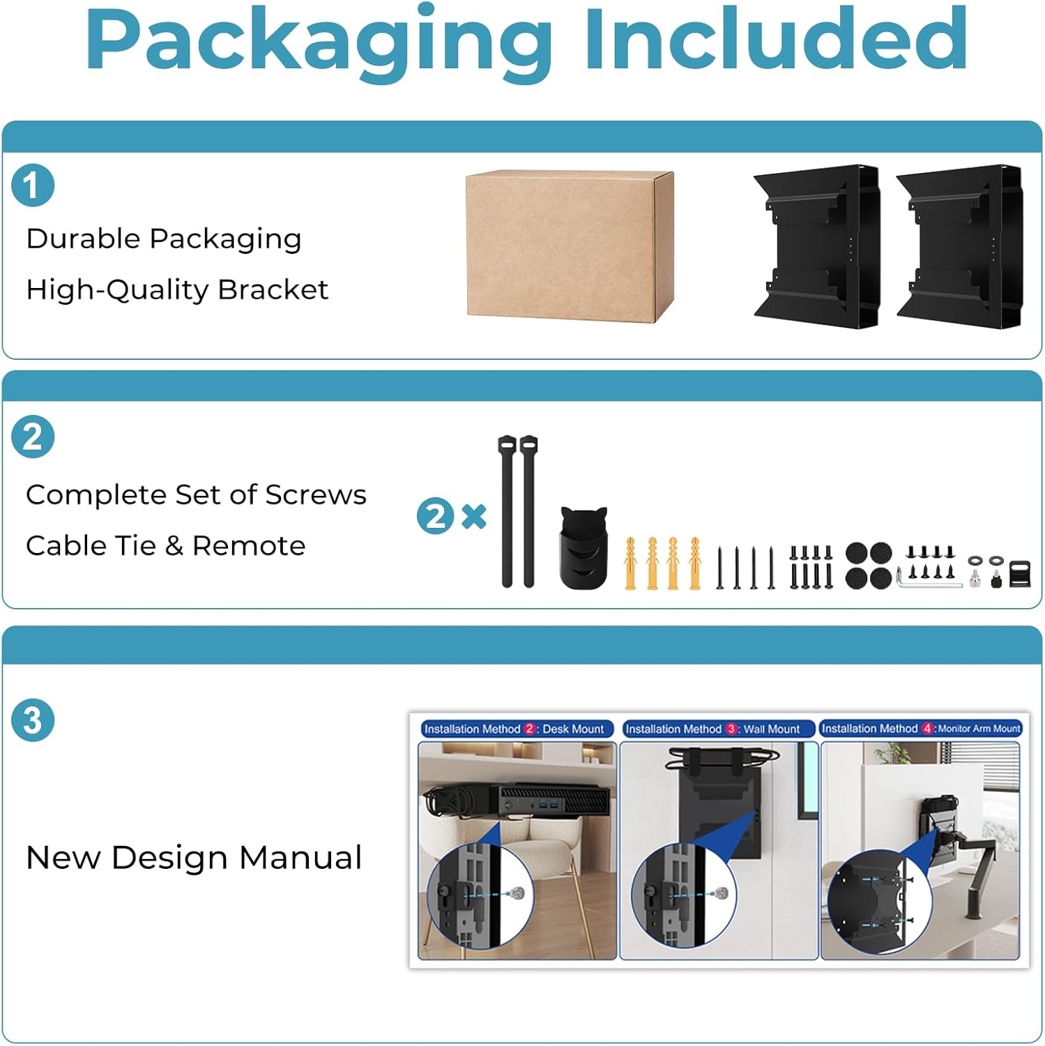 2-Pack Mini PC Mount for HP Wall VESA Under Desk Mount or Mount to a Monitor Arm for HP EliteDesk 800 G4 G3 G5 G9 EliteDesk 705 805, Pro Mini 400 260, ProDesk 400 405 600 Mini PC with Pen Holder