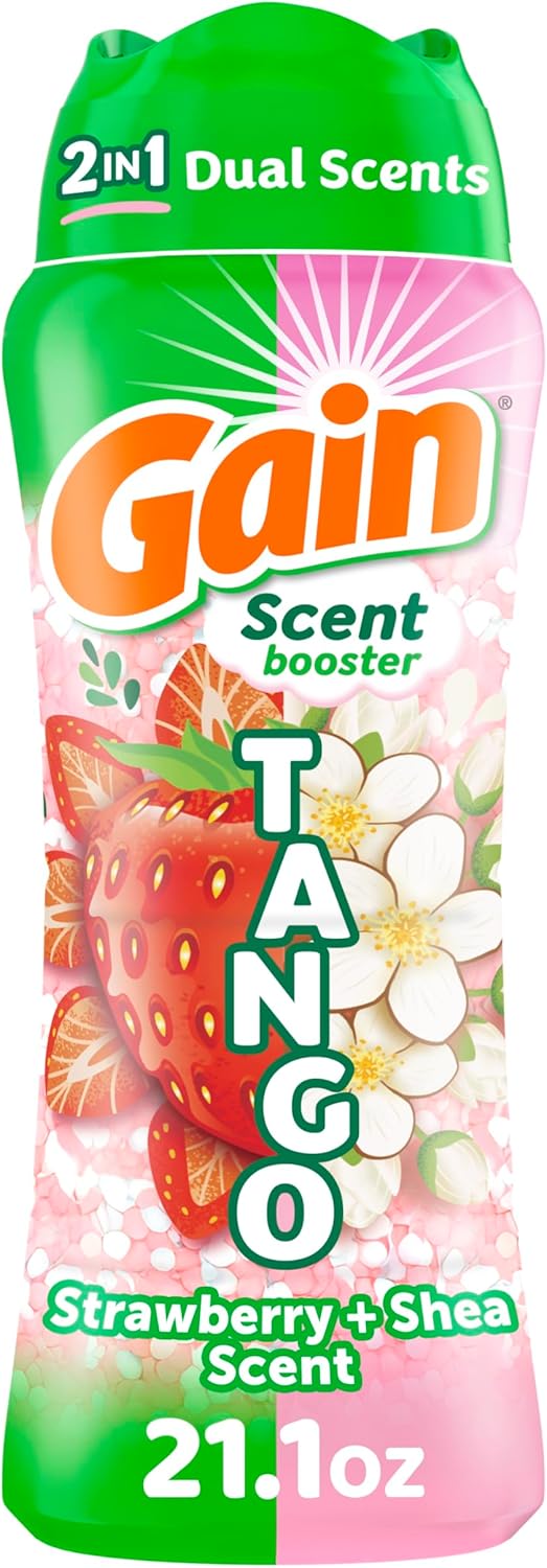 Gain Tango 2-in-1 Laundry Scent Booster Beads, Strawberry and Shea Scent, 21.1 oz, Laundry Beads with Dual Scents Plus All Day Freshness Gain Tango 2-in-1 Laundry Scent Booster Beads, Strawberry and Shea Scent, 21.1 oz, Laundry Beads with Dual Scents Plus All Day Freshness