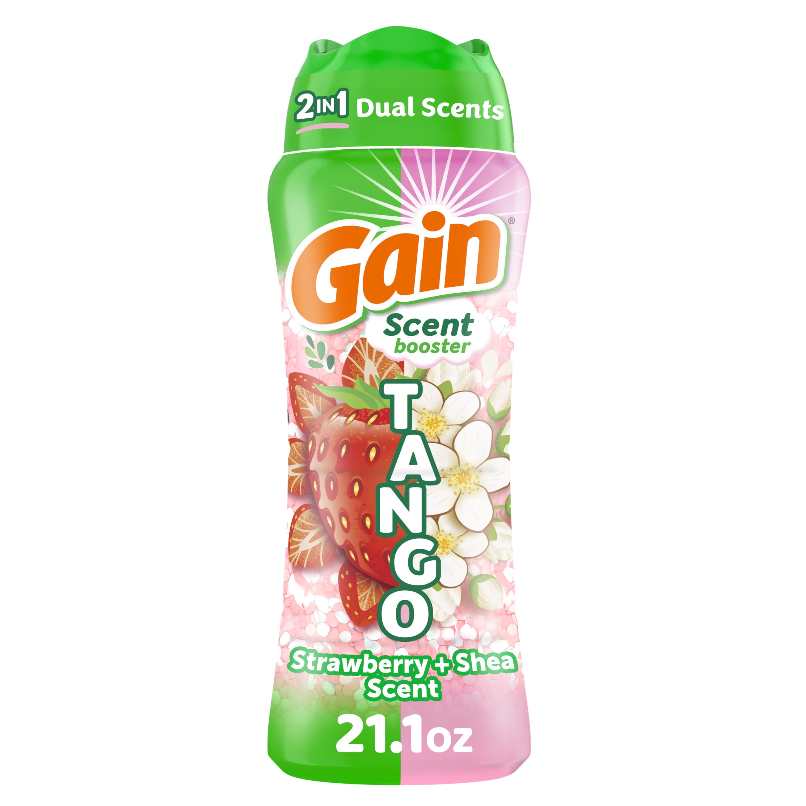 Gain Tango 2-in-1 Laundry Scent Booster Beads, Strawberry and Shea Scent, 21.1 oz, Laundry Beads with Dual Scents Plus All Day Freshness