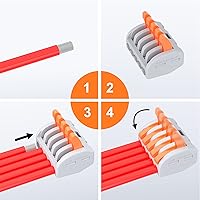 Vista 5 de Kit de conectores de cable de palanca, 59 piezas, conectores eléctricos a presión, tuercas de palanca de conexión rápida 2/3/4/5 combinación