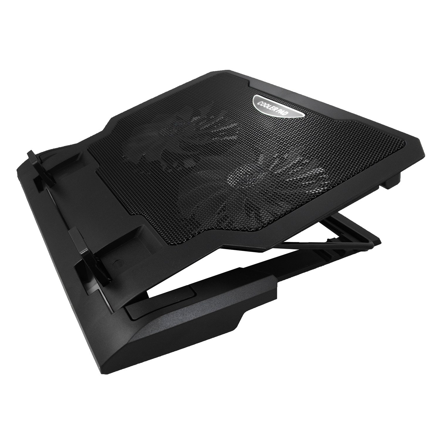 AABCOOLING NC65 - Refroidisseur pour Ordinateur Portable avec 2 Ventilateurs, Inclinaison Réglable et LED Bleu, Support de Refroidissement PC Portable jusqu'à 15,6 Pouces et Consoles