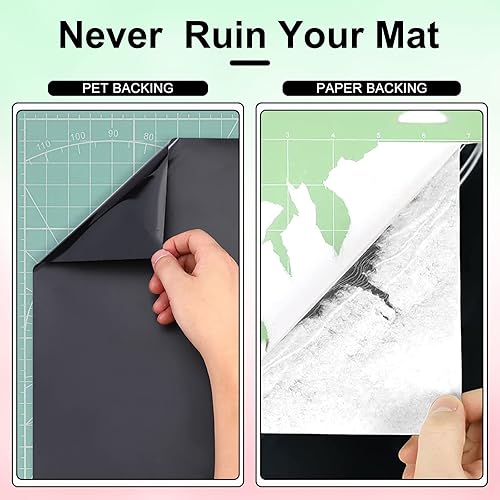 Miniatura 5 de XSEINO Permanent Vinyl - 12" X 11FT Black Adhesive Vinyl Roll for Silhouette and Other Cutters, Vinilo para Autos, Decor Sticker, Car Decal,