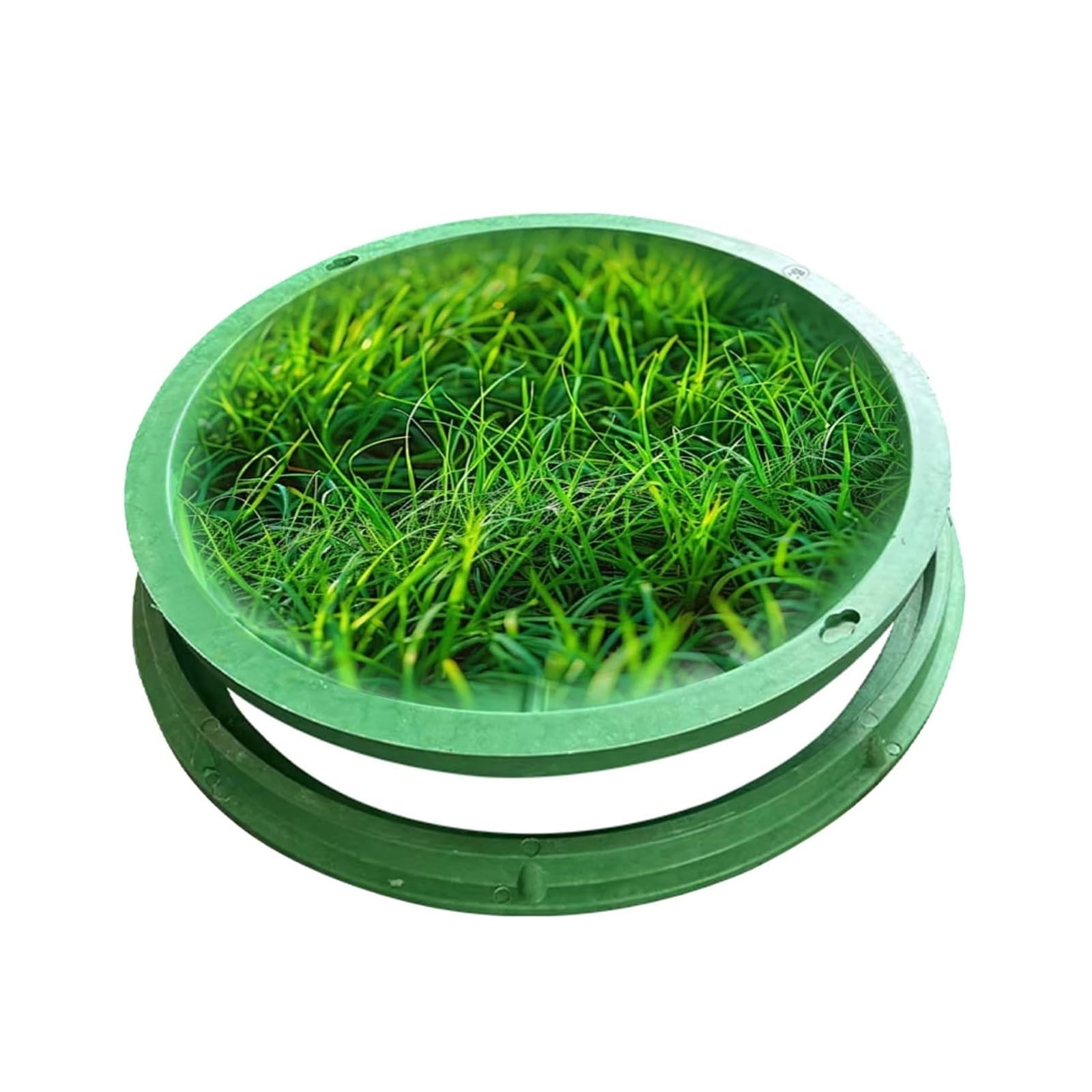 GJMSSMY Decorative Manhole Cover Plant Pot Resin Hidden Septic Tank Lid & Frame Round 80x80CM (31.5x31.5IN) for Garden Outdoor Drainage & Wastewater Solutions