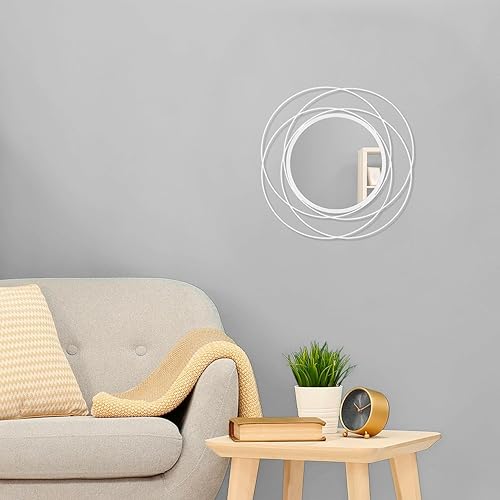 Miniatura 3 de HLFMVWE Espejo de pared negro pequeño redondo decorativo para pared, espejo de arte circular de metal para el hogar, baño, tocador, sala de estar o