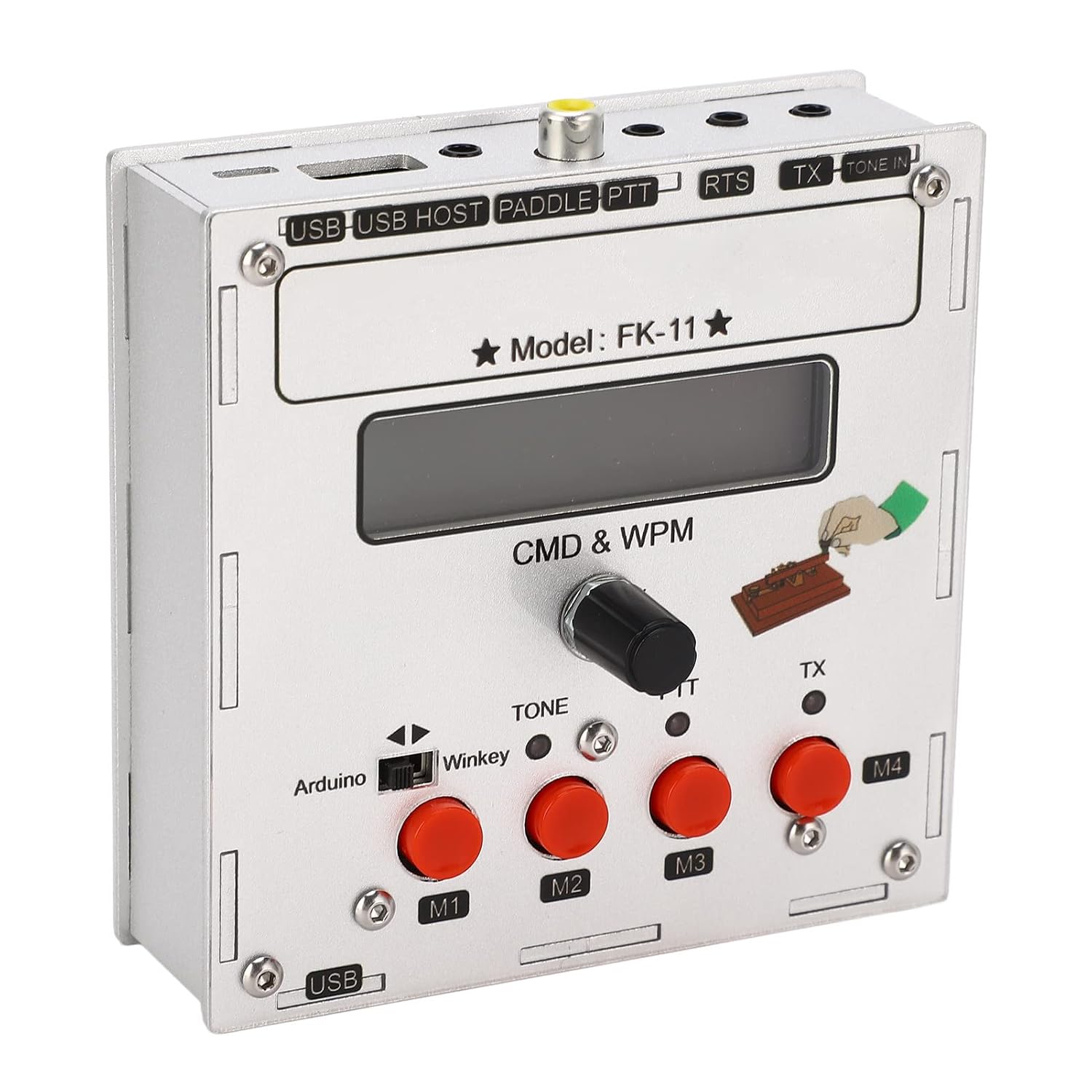 K3NG Keyer Tool, Open Source CW Morse Code Aluminum Alloy K3NG Keyer Module for LCD Display Keyboard, Amplifiers