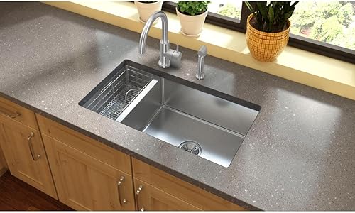 Miniatura 2 de Elkay Allure LK7922SSS - Grifo de cocina de un solo orificio con manija de palanca y rociador lateral, acero inoxidable satinado