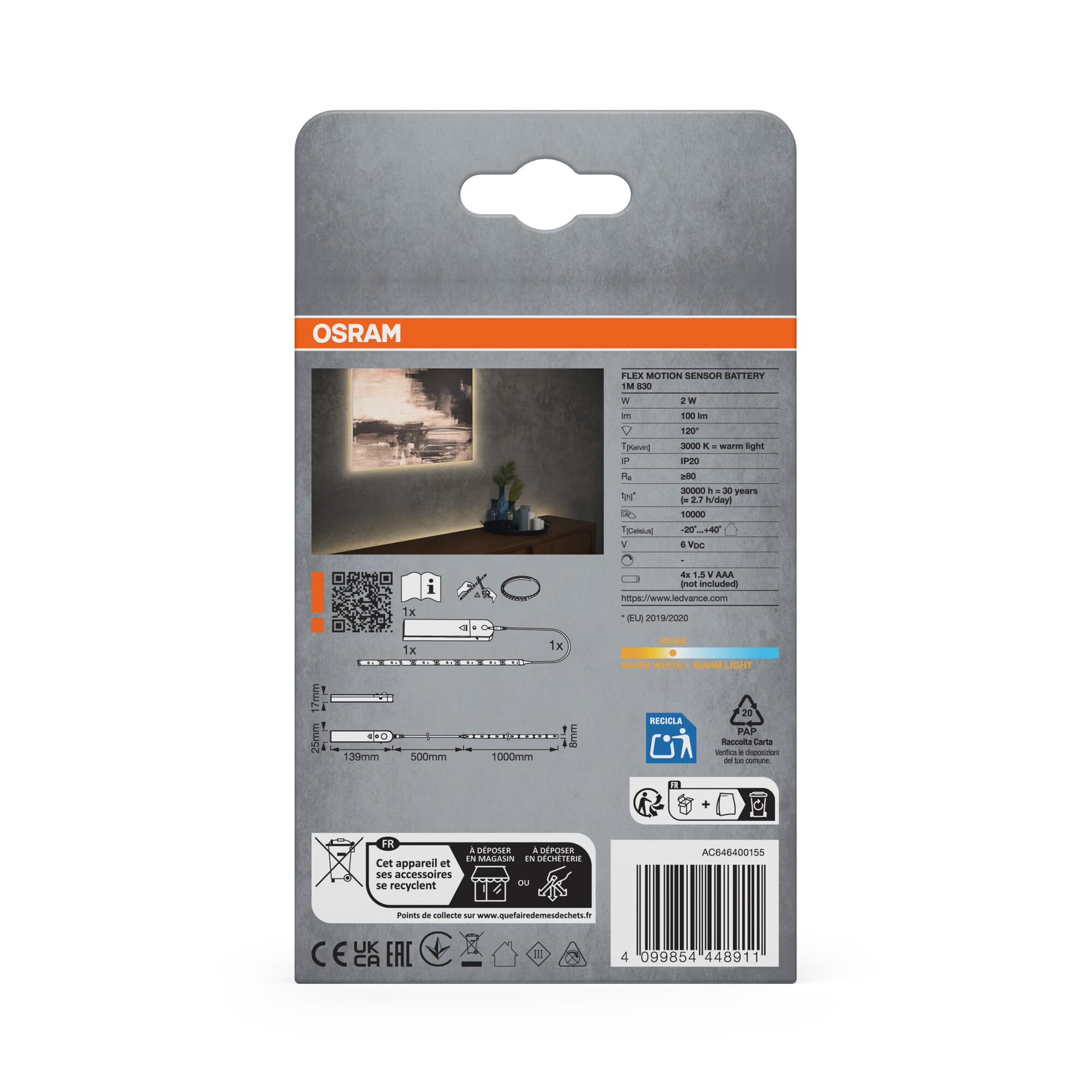 OSRAM LED STAR MOTION SENSOR CLASSIC A Ampoules Spéciales à LED Avec Détecteur De Mouvement, Forme Classique D'ampoule, E27