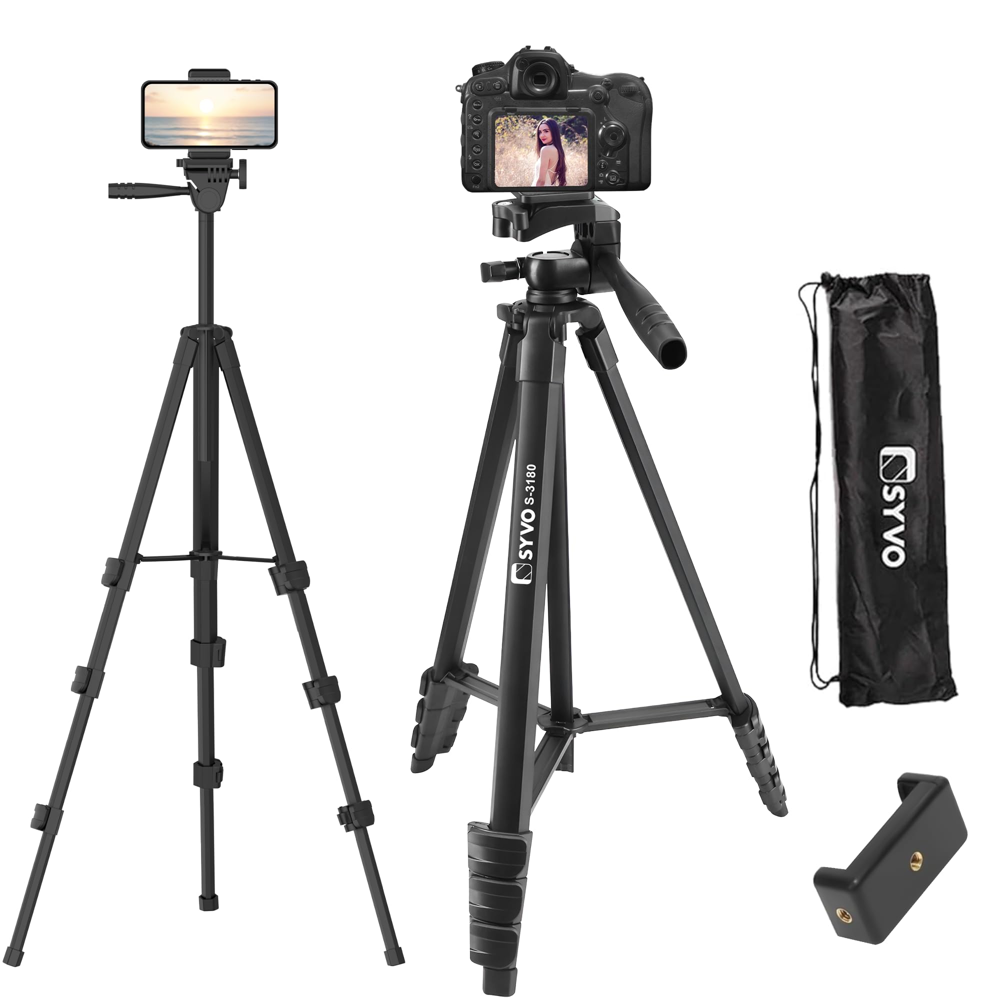 Syvo SP-500 63 Inch (160CM) Tripod Stand with Mobile Phone Holder – Versatile Stand for Ring Lights, Cameras, and Mobile Phones. Ideal for Video Recording, Video Shooting, and Lighting Setup. — Amazon image 11