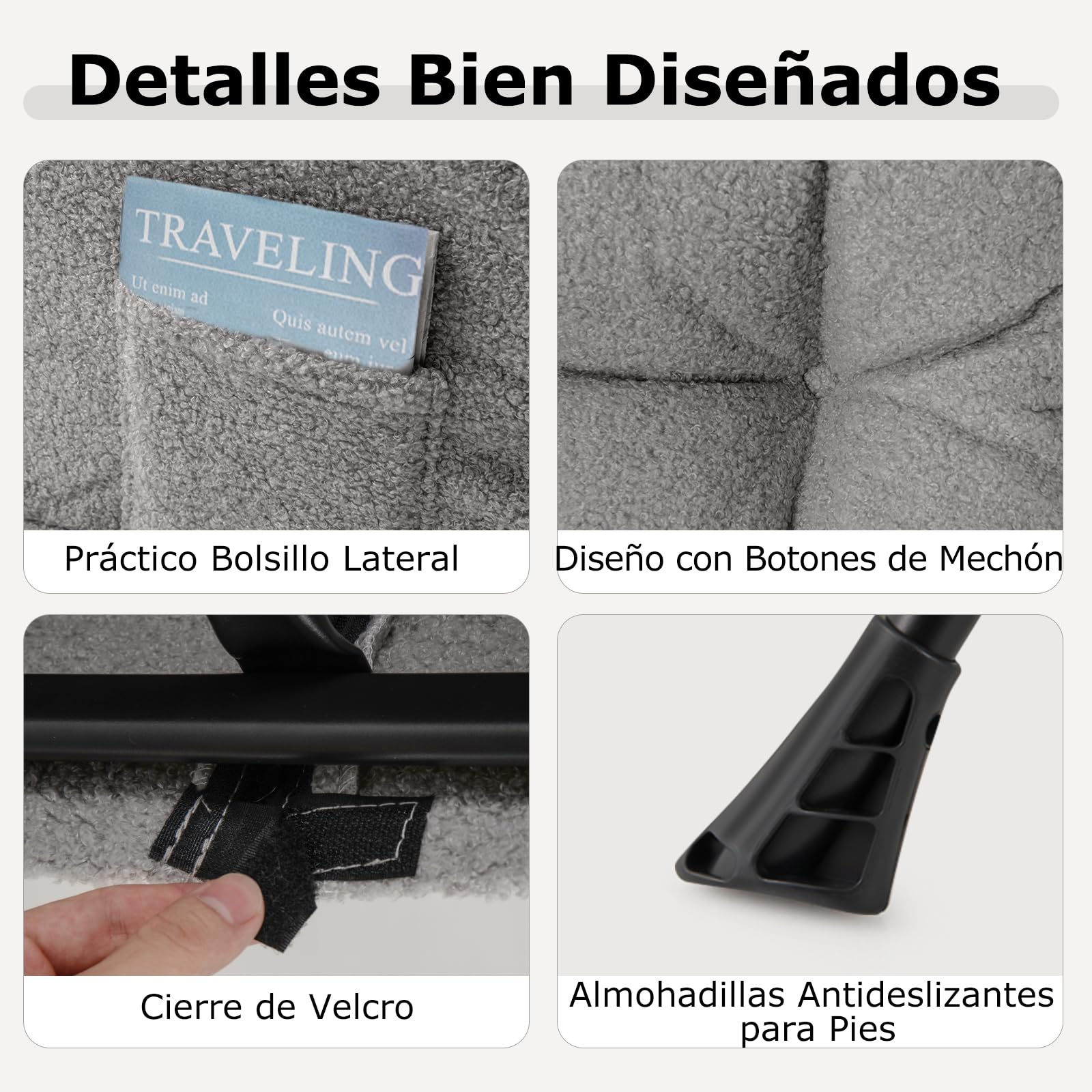 GIANTEX Sillón de Lectura Moderno con Estructura Metálica, 80 x 74 x 97 cm, Silla de Sofá Tapizado de Vellón Falso, Sillón Individual con Reposabrazos y Bolsillo Lateral, para Salón, Oficina (Gris)