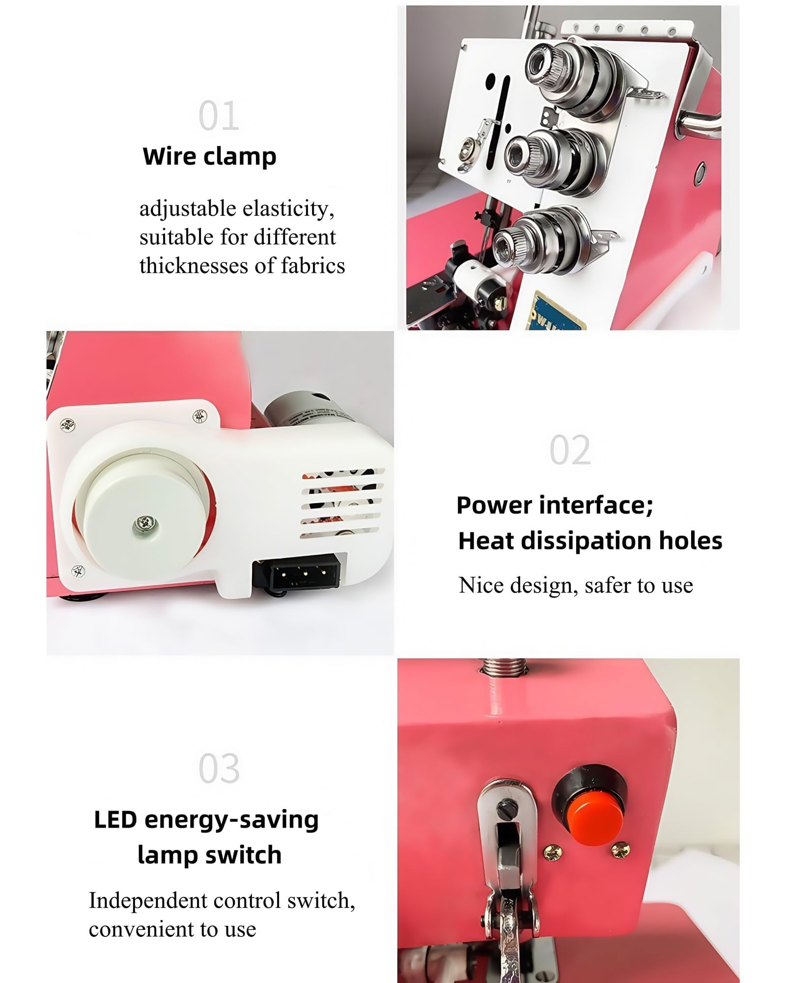 Elektryczna maszyna do szycia overlock, maszyna do szycia o prędkości 1200 obr./min z oświetleniem LED, overlock i maszyna do szycia dla dorosłych