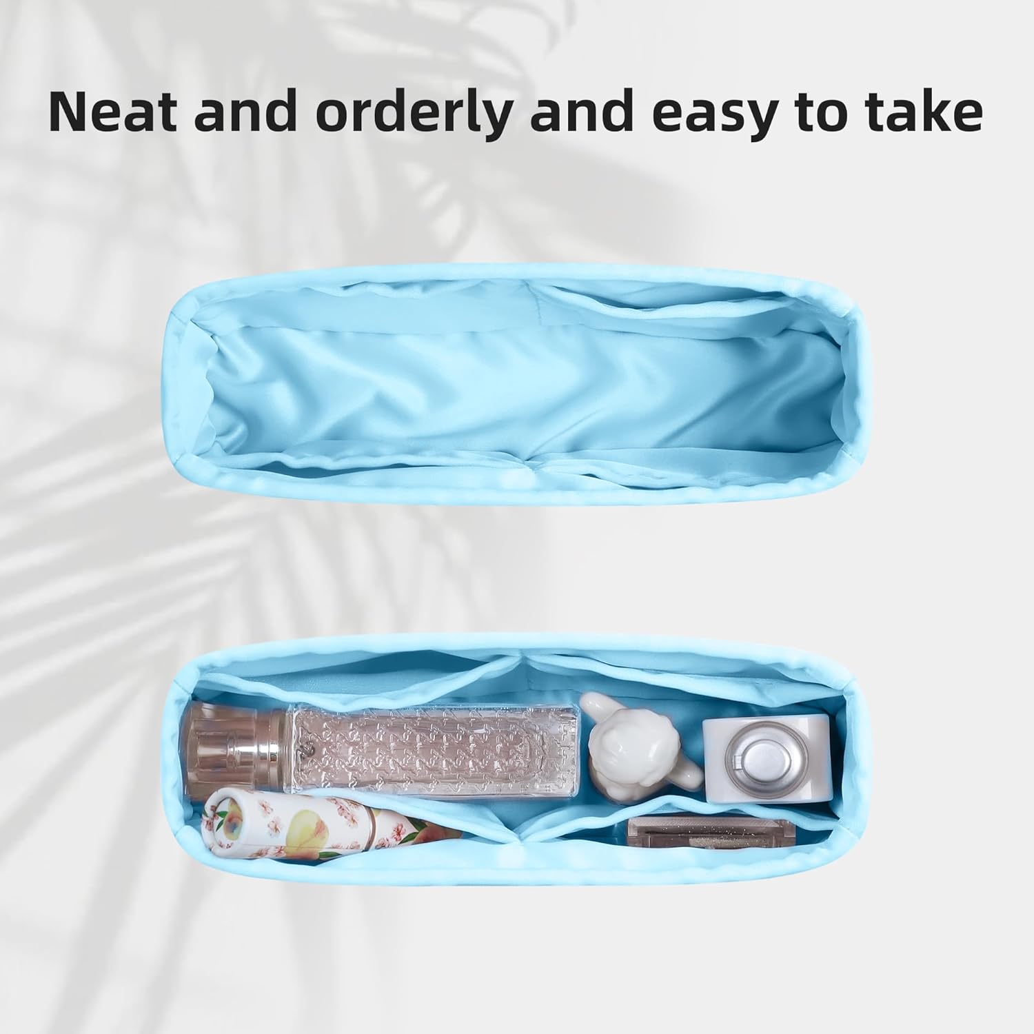 DGAZ Silk Purse Organizer Insert Fits Dior D-joy Bags,Silky Smooth Bag Organizer，Luxury Handbag & Tote Shaper(Candy Blue,D-joy M)