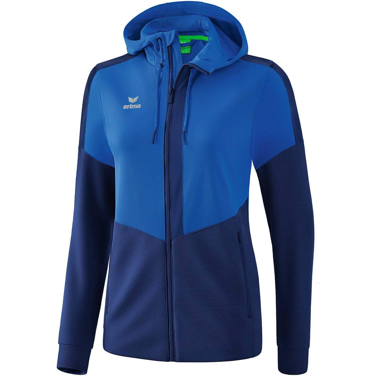 Erima Squad Training Jacket with Hood - New Royal/New Navy, 34