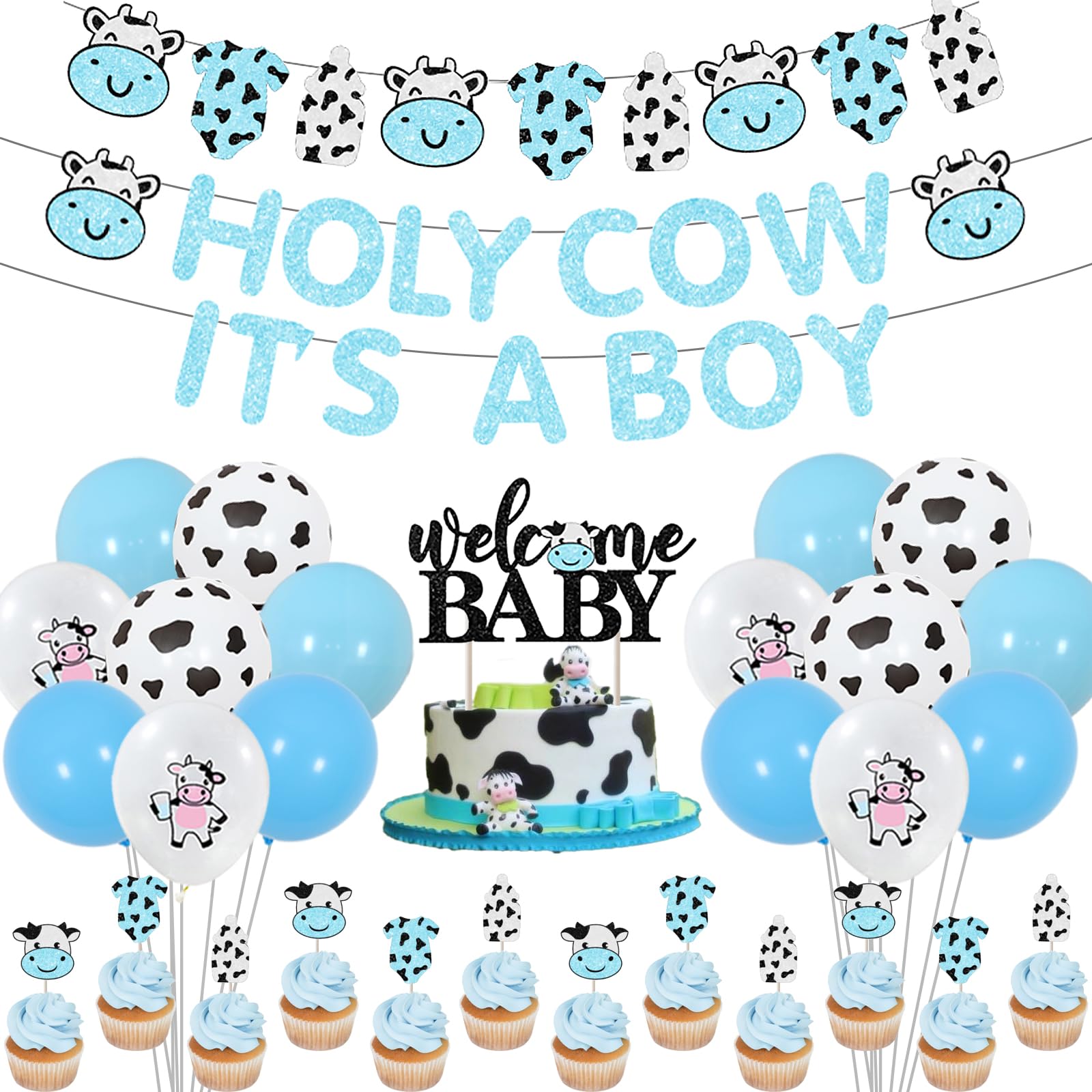 Plantilla De Invitación De Baby Shower De Vaca | PosterMyWall, image size:1600x1600