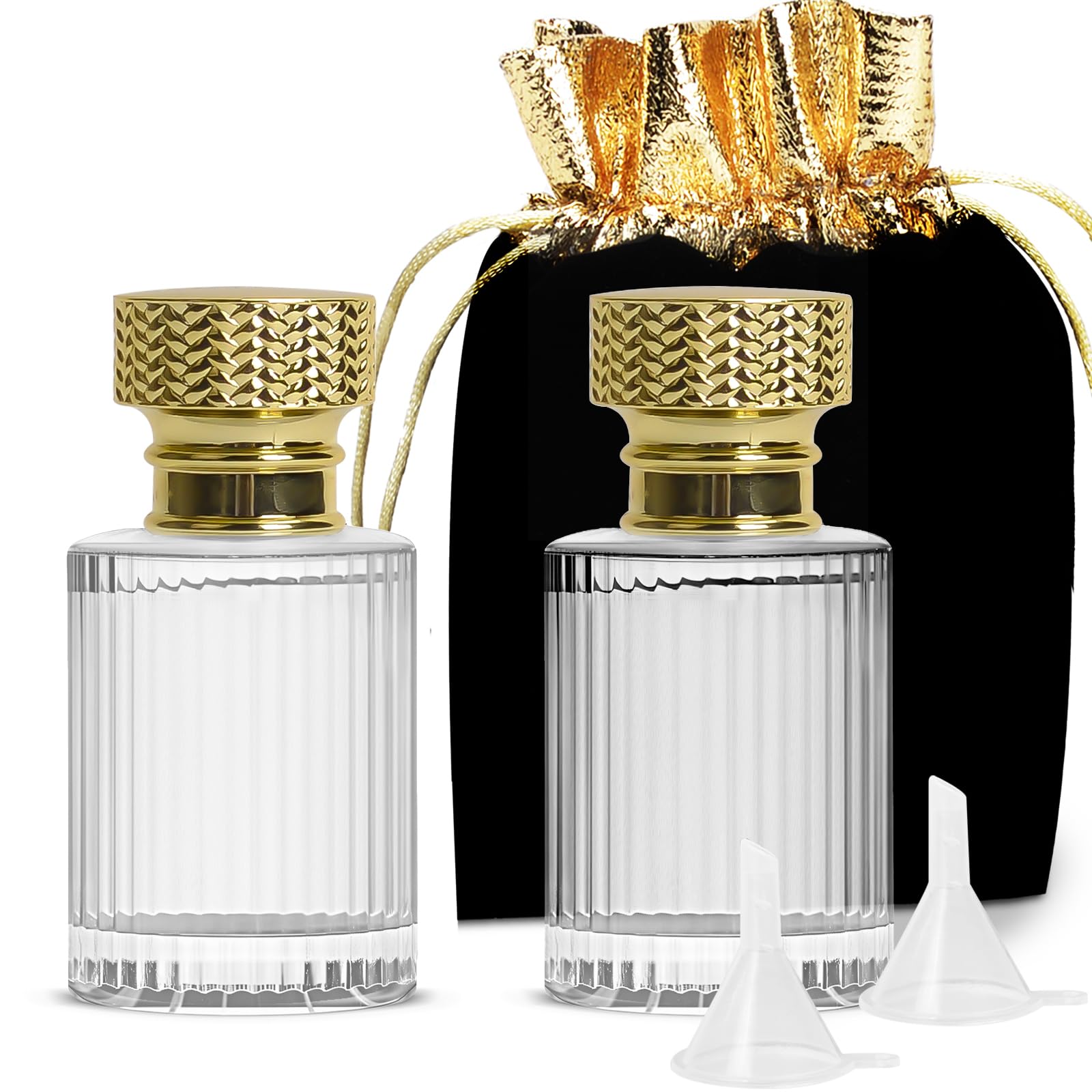 Perfume Bottle Atomizer 30ML Refillable Fine Mist Spray Bottles, Empty Glass Essential Oil Container for Travel, Handbag or Date, With Storage Bag & Funnels(Modern)-image-25