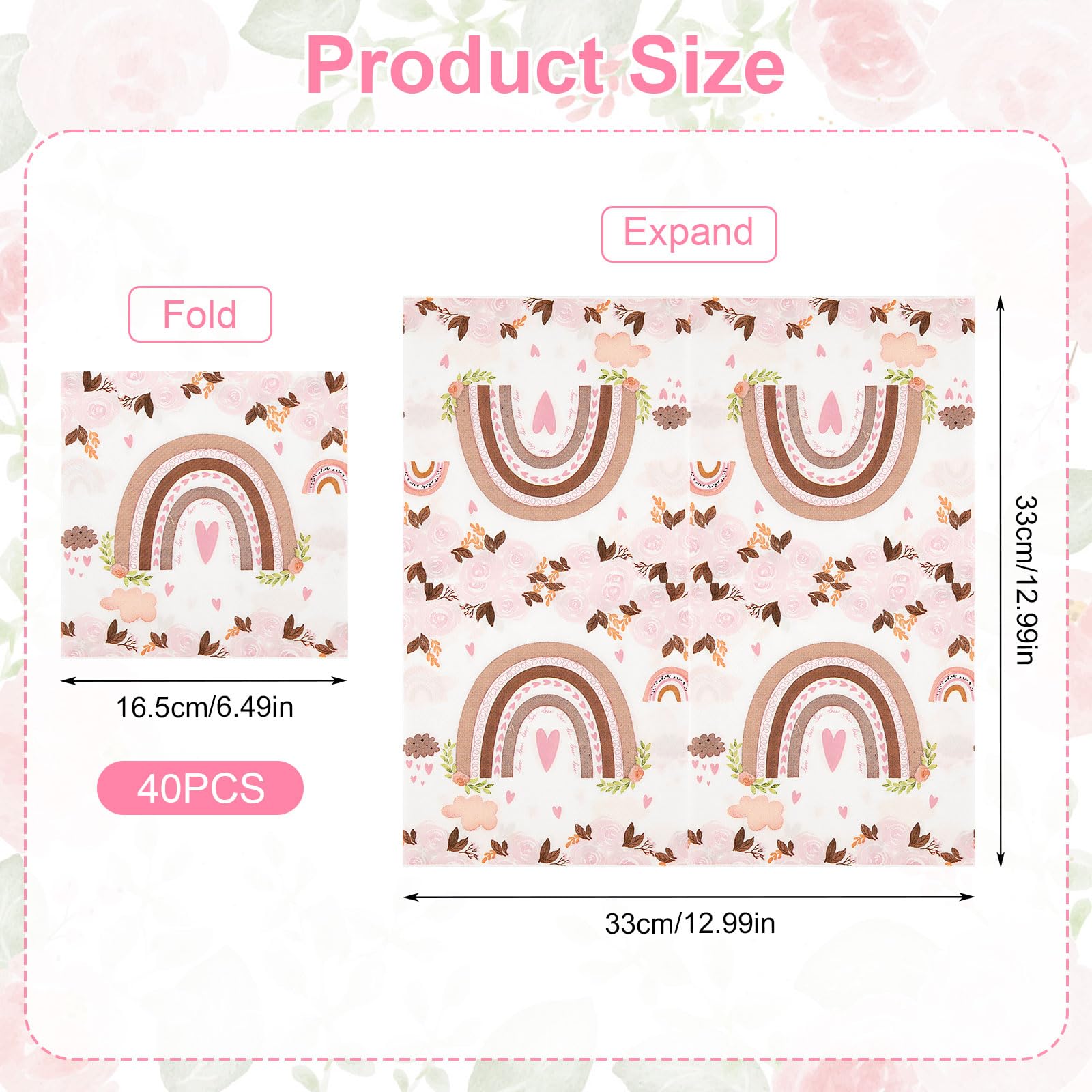 Serviettes En Papier Bohème Arc-en-ciel : Décoration De Fête D