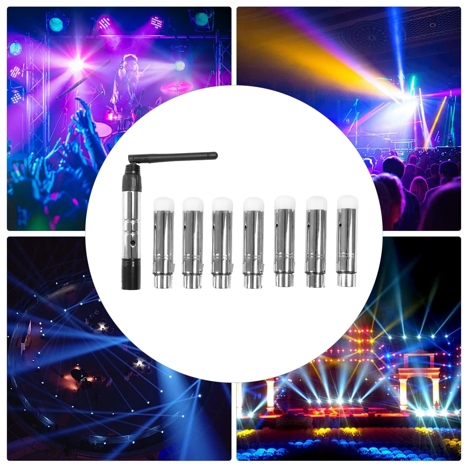 8X Dmx 512 Funk Receiver Wireless Empf Nger Sender Controller FüR Dj BüHnenlicht 2.4G EmpfäNger Transmitter Bar Party 1 Transmitter 7 Receiver Für die drahtlose Steuerung der Bühnenbeleuchtung