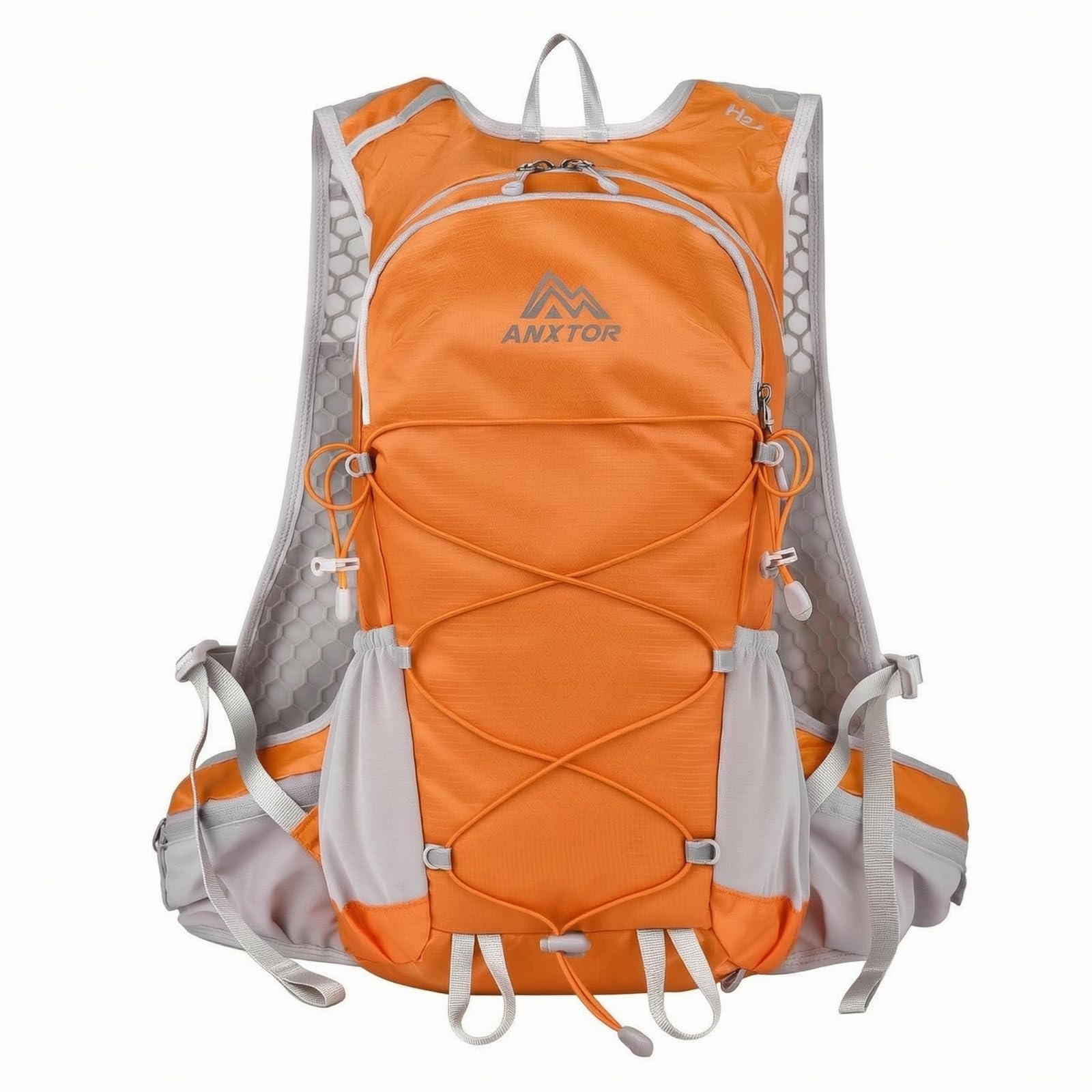 Lightweight Trail Running Backpack Breathable Hydration Backpack Ventilated Back Panel Outdoor Gear Water-Resistant for Cyclists, Hikers, Trekkers, Hiking, Trekking, Orange-image-45