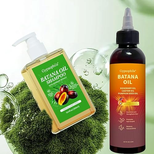 Miniatura 7 de Batana Oil Set para el cuidado del cabello, champú nutritivo y mezcla de crecimiento 4 en 1 con romero, aceite de batana para el crecimiento del