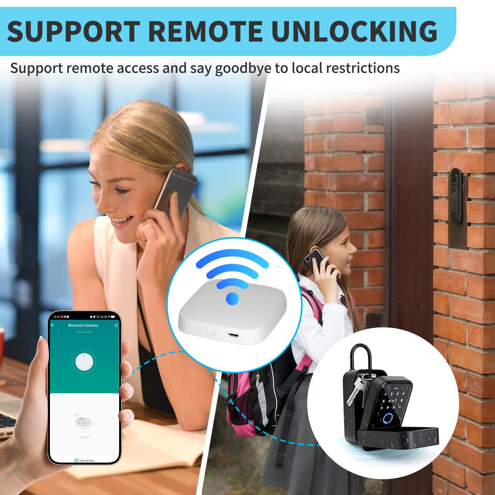 Tuya Smart Hub, WiFi Gateway for Smart Door Lock(Tuya BlE) with Remote Control, Bluetooth to WiFi Bridge, Bluetooth Mesh(SIG), Compatible with Alexa & Google Assistant, Supports 2.4GHz Bands