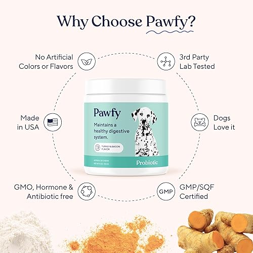 Miniatura 6 de Pawfy Probióticos para perros  Apoya la salud digestiva, la diarrea para perros pequeños y grandes  Mejora la salud intestinal  Suplementos