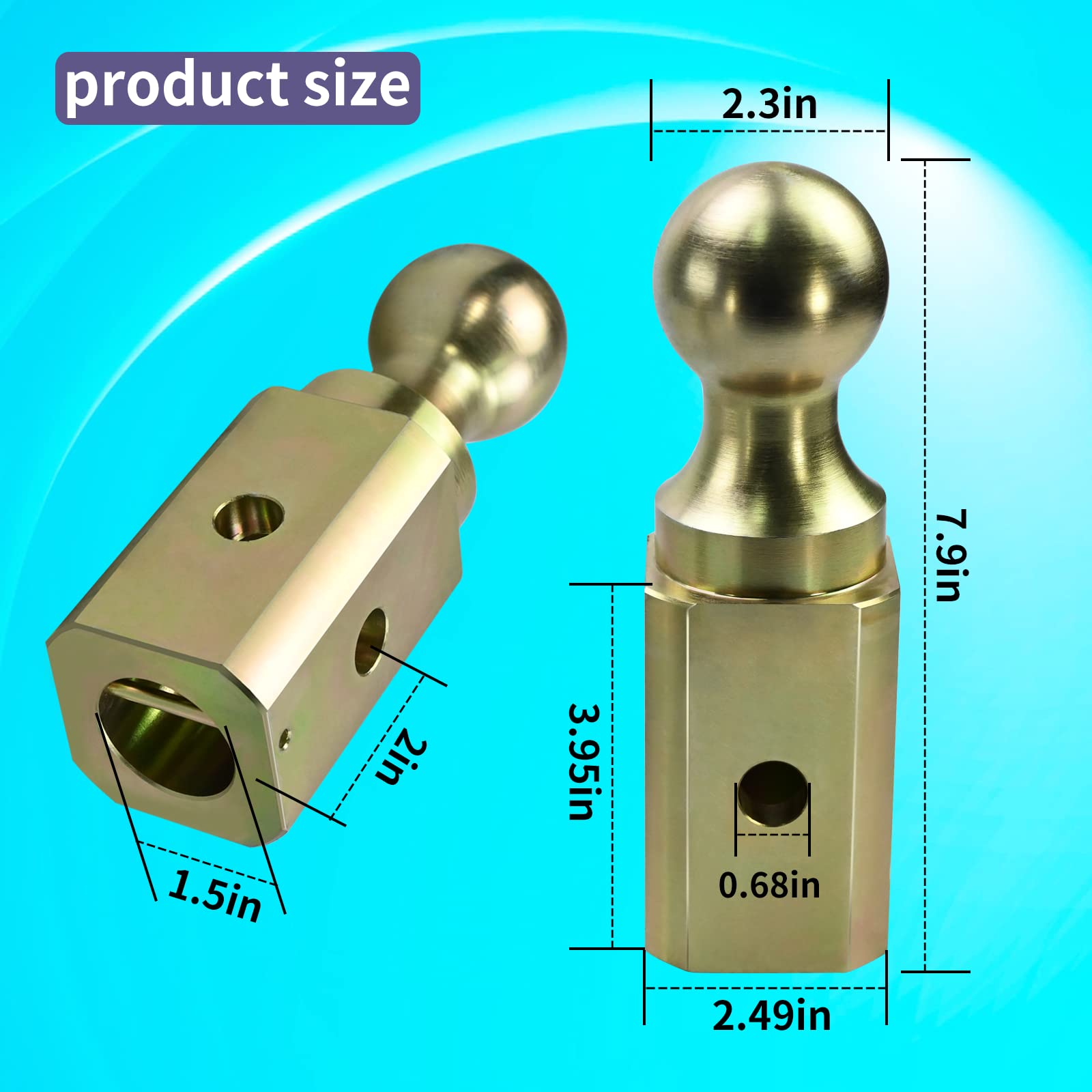 Vsttar GNXA2000 Gooseneck Ball Hitch Turn Over Ball 25/16â