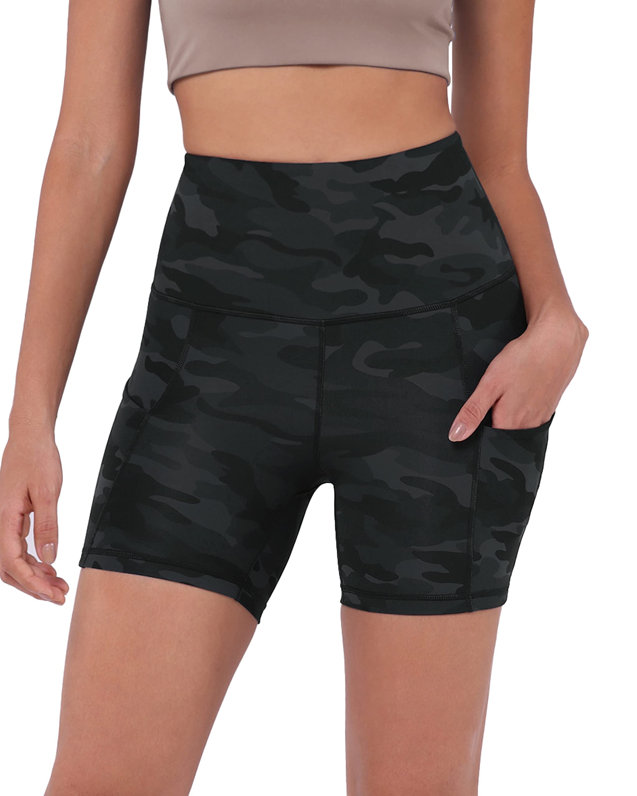 ODODOS Women's Tummy Control Biker Shorts 2.0 with Pockets High Waist Athletic Workout Yoga Shorts-3.5''/ 5"/ 8" / 10" Inseam