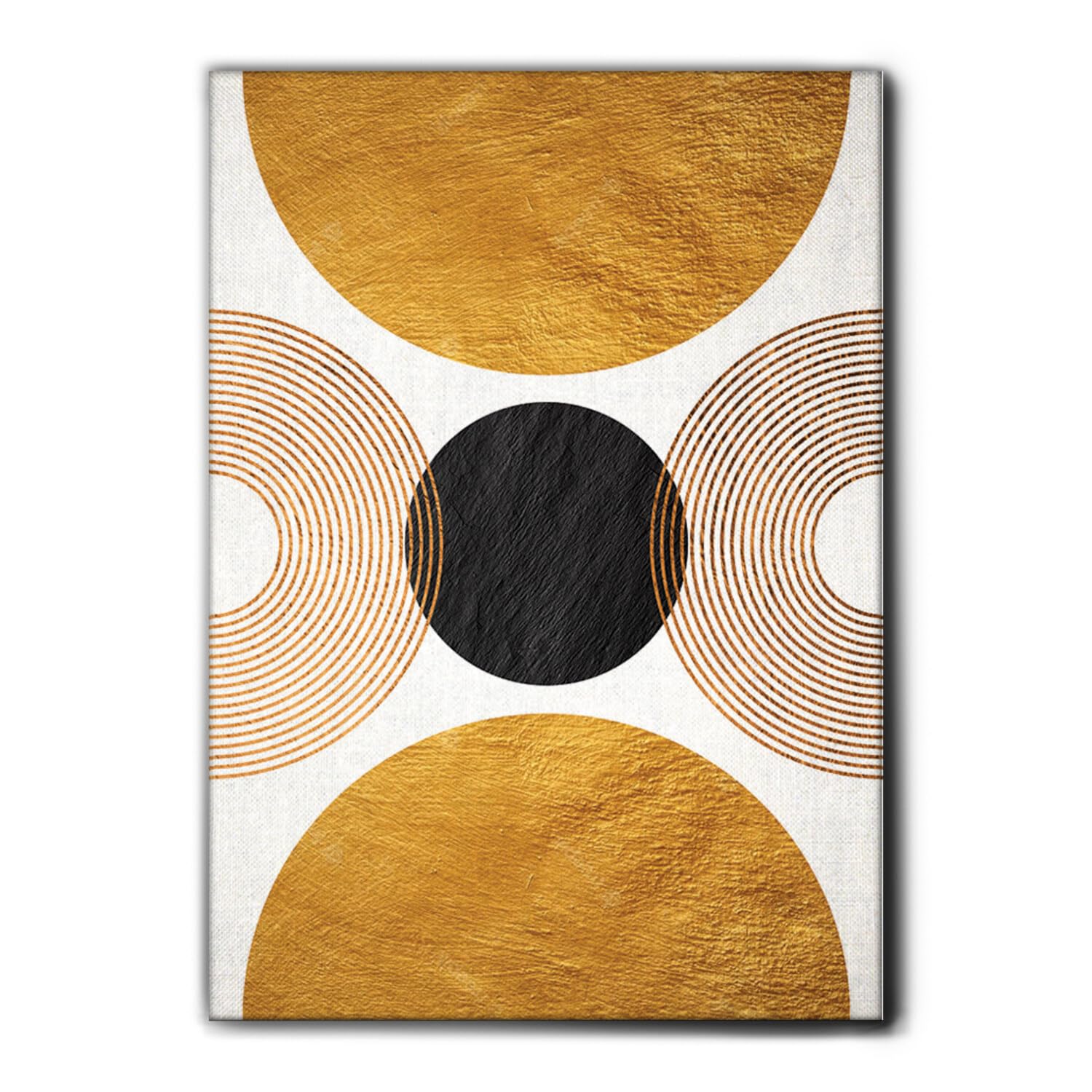 Giallobus - Gemälde - Mid Century - Gold - 04 - Premium Loom Canvas mit hoher Dicke - 35x50 - Bereit zum Aufhängen - Moderne Gemälde für zu Hause