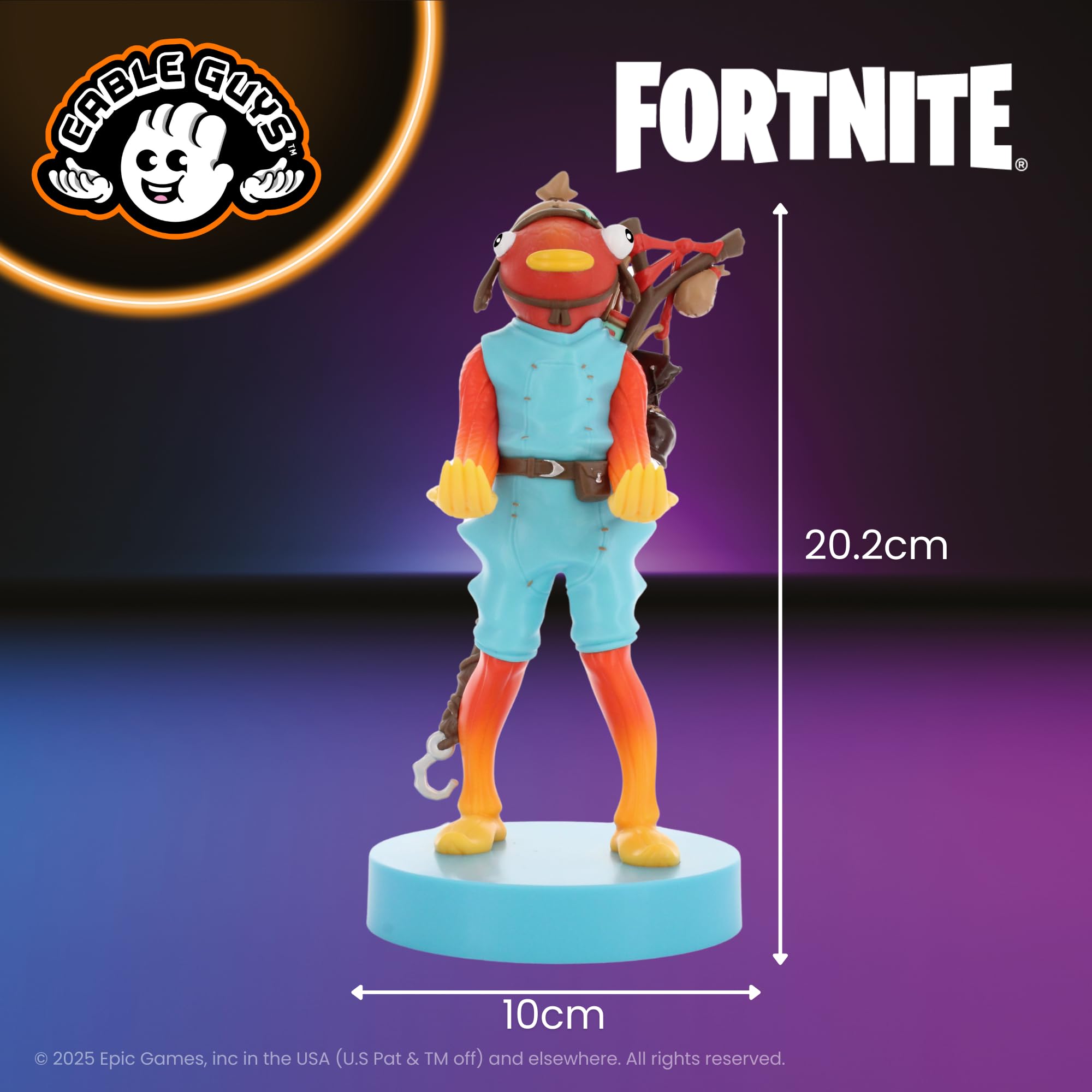 Cableguys Fortnite Fishsticks Soporte Mando y Movil - Figuras Soporte para movil y Mando, Compatible con Xbox, PlayStation y la mayoría de mandos estándar, Accesorios Escritorio para Setup Gaming