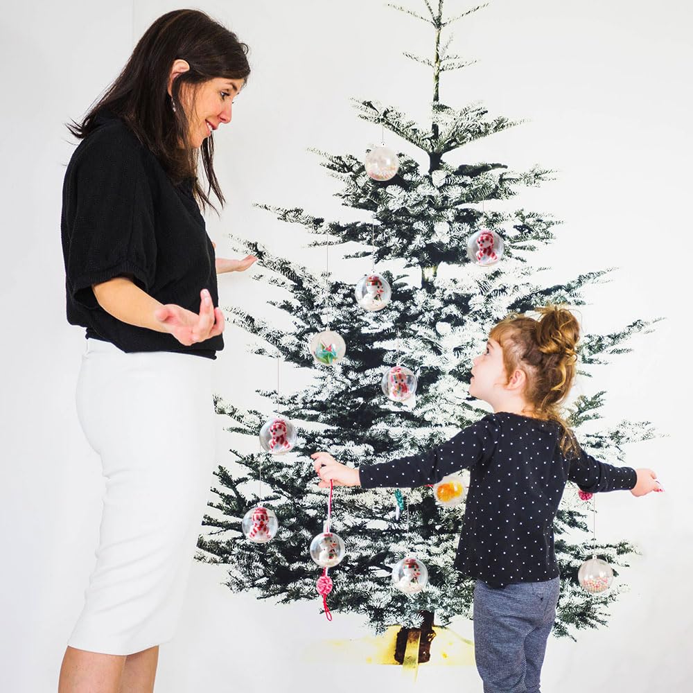 40 Piezas Ø6cm Bolas Navidad Transparentes Bola de Adorno Transparente Rellenable Bolas de Plástico Bolas de Navidad de Plástico Bricolaje Bolas Navideños para Vacaciones, Bodas, Fiestas