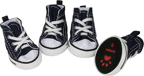 Miniatura 1 de URBEST - Zapatos estilo tenis de lona para perros, botas informales antideslizantes para exteriores para perros pequeños, medianos y grandes,
