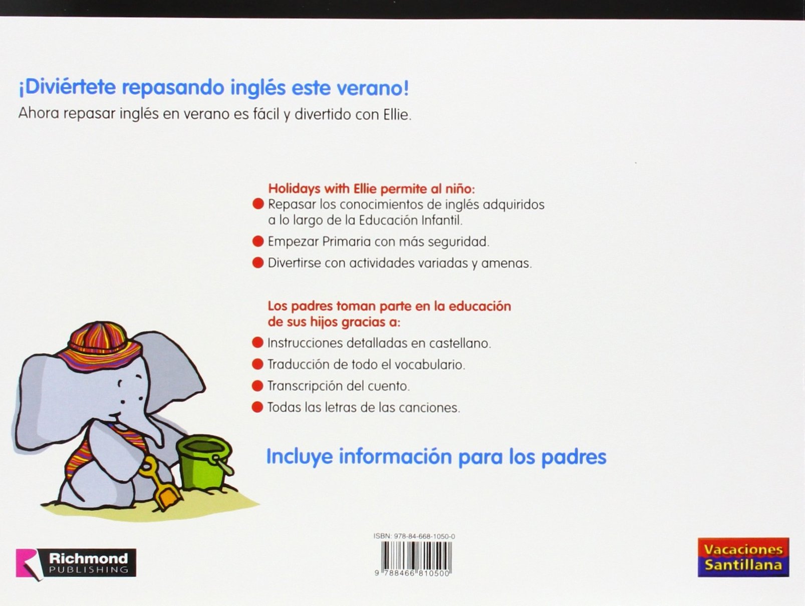 Holidays with Ellie, inglés, Repaso de infantil y preparación para primaría, 5 años - 9788466810500