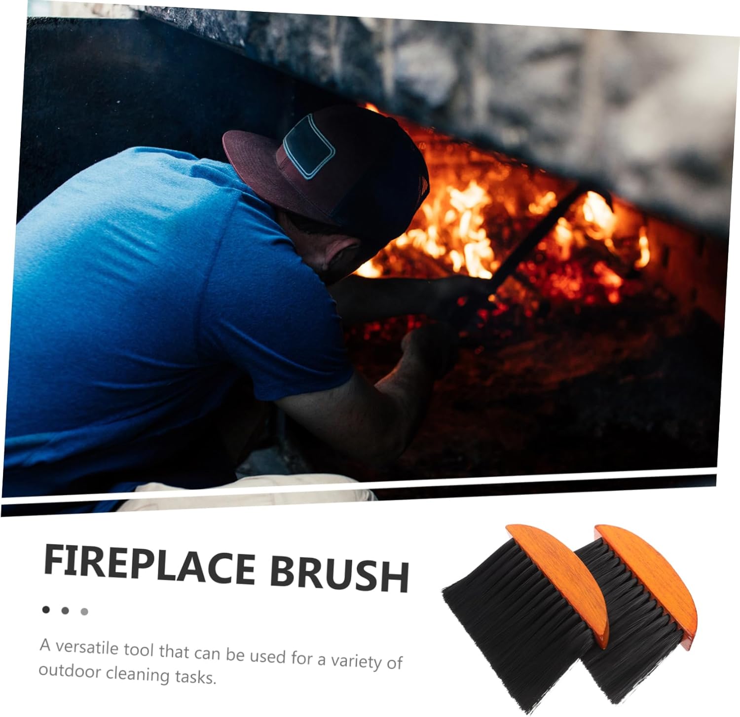 Sosoport 6pcs Fireplace Cleaning Brush Handheld Tool Soft Bristles for Dust and Grime Removal Fireplaces Fire Pits and Grills Essential Maintenance Accessory