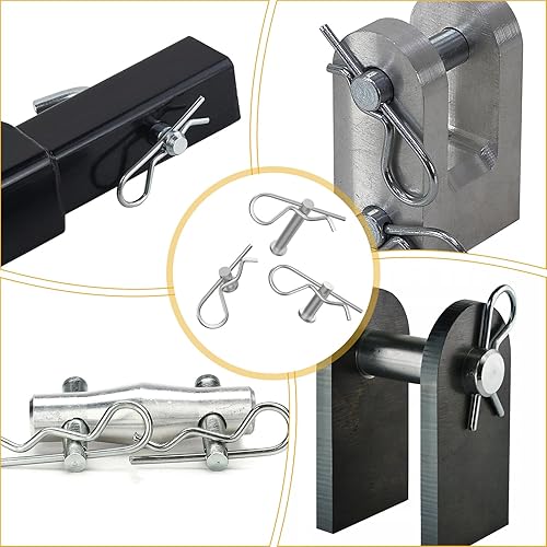 Miniatura 7 de Juego surtido de 12 pines de horquilla M8 (0.3"7.8 mm) y M3 x 2.362 in en forma de R, acero inoxidable 304 de un solo agujero de cabeza plana clips